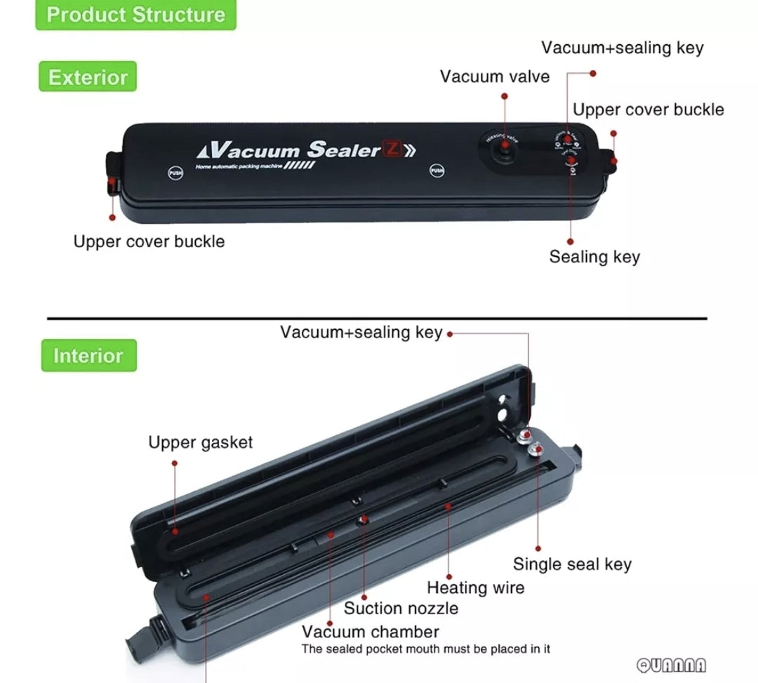 Selladora al vacío Vacuum Sealer + 120 bolsas
