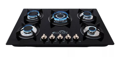 Parrilla 5 quemadores vidrio templado ECOCINARE