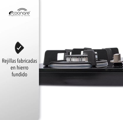 Parrilla 5 quemadores vidrio templado ECOCINARE