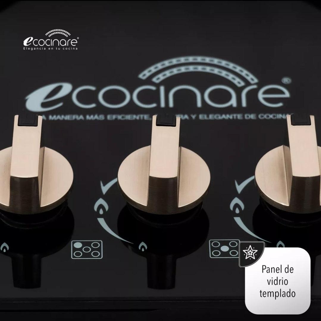 Parrilla 5 quemadores vidrio templado ECOCINARE