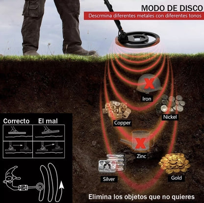 Detector de metales subterráneos alcance máximo 3m