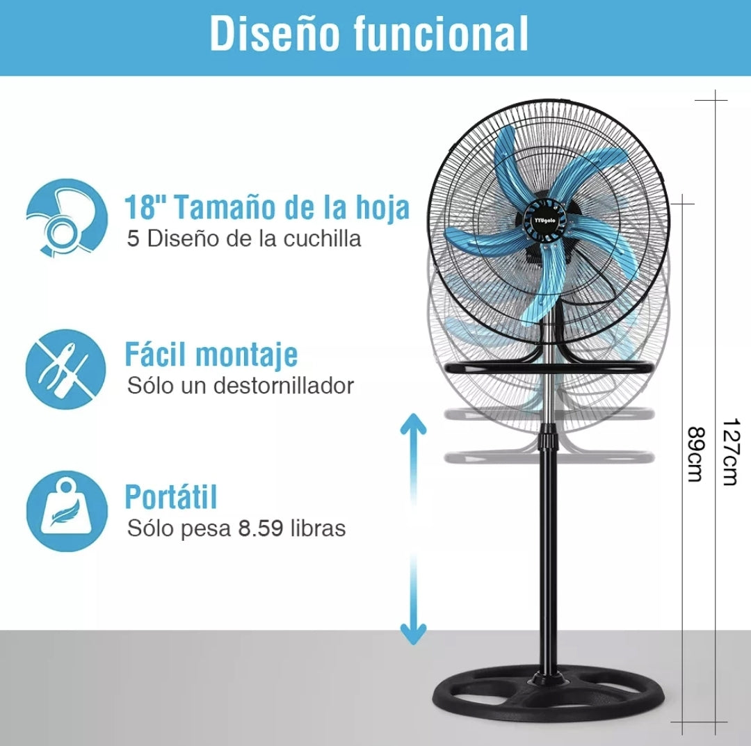 Pack de 2 piezas Ventilador industrial 3 en 1 Yyugolo 70w