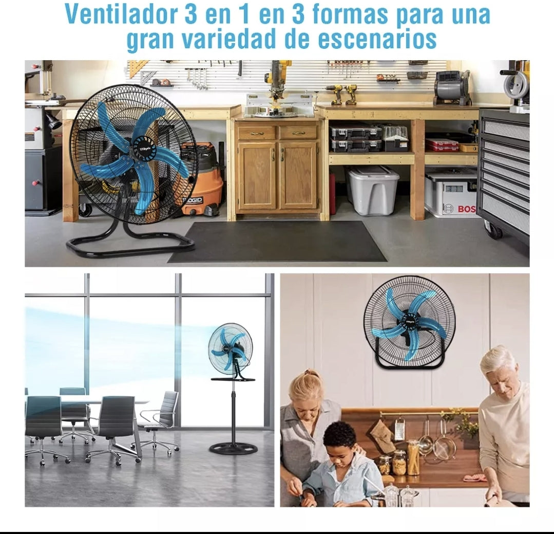 Pack de 2 piezas Ventilador industrial 3 en 1 Yyugolo 70w