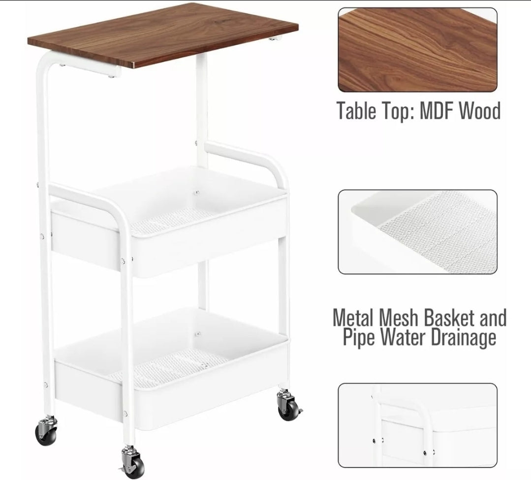 Carrito de almacenamiento con ruedas 3 niveles