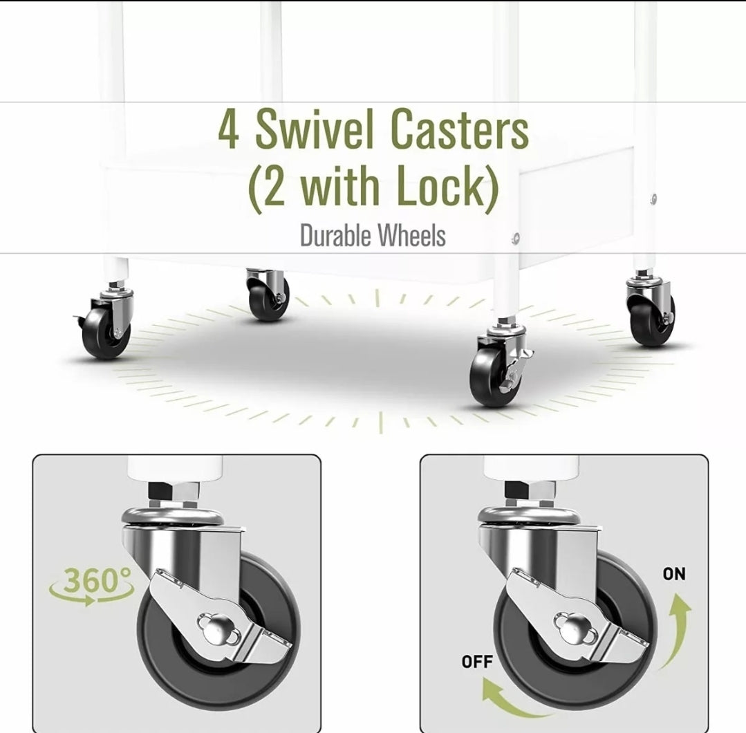 Carrito de almacenamiento con ruedas 3 niveles