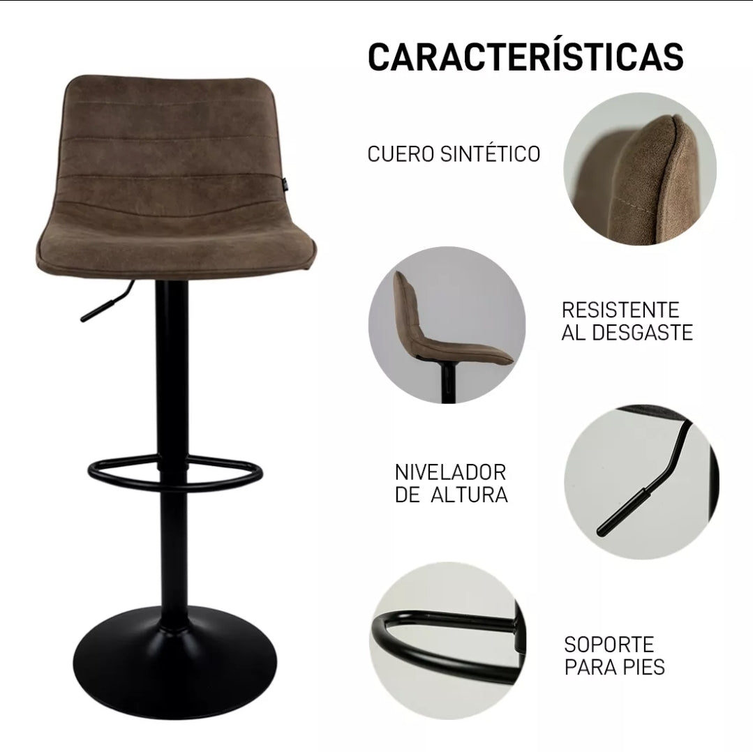 2 bancos altos cuero sintético