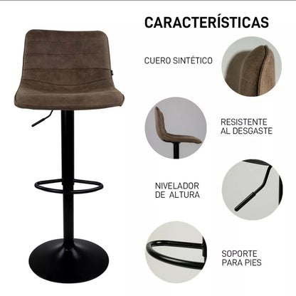 2 bancos altos cuero sintético