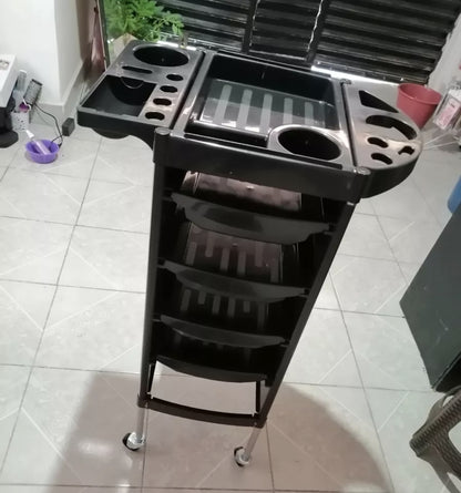 Carrito auxiliar de peluquería NEGRO