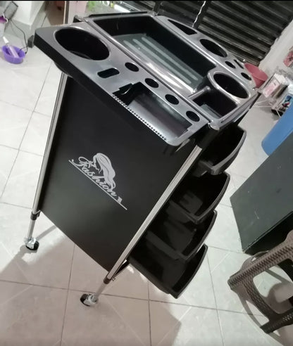 Carrito auxiliar de peluquería NEGRO