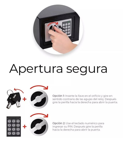 Caja Fuerte Digital De Alta Seguridad Con Código Y Llave