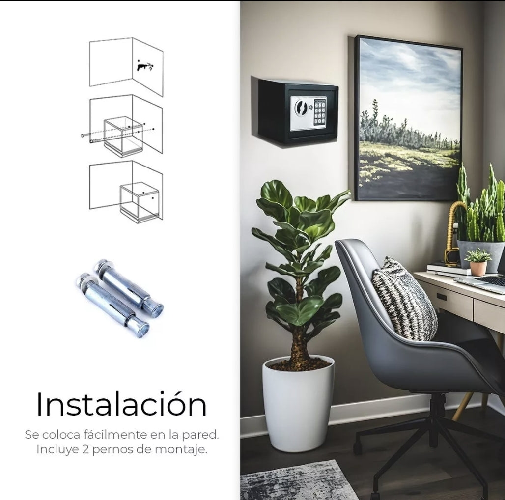 Caja Fuerte Digital De Alta Seguridad Con Código Y Llave