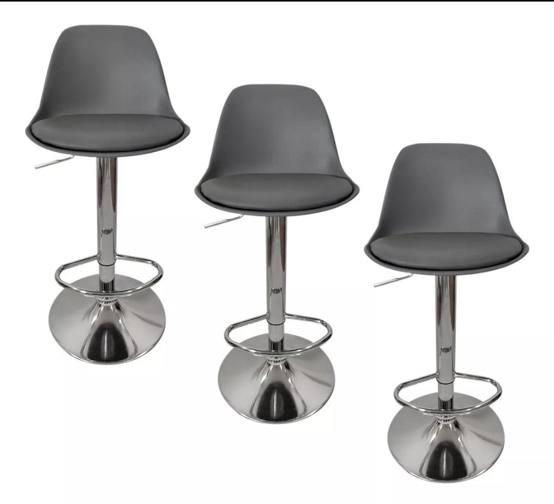3 bancos modelo Tulip con asiento acolchado