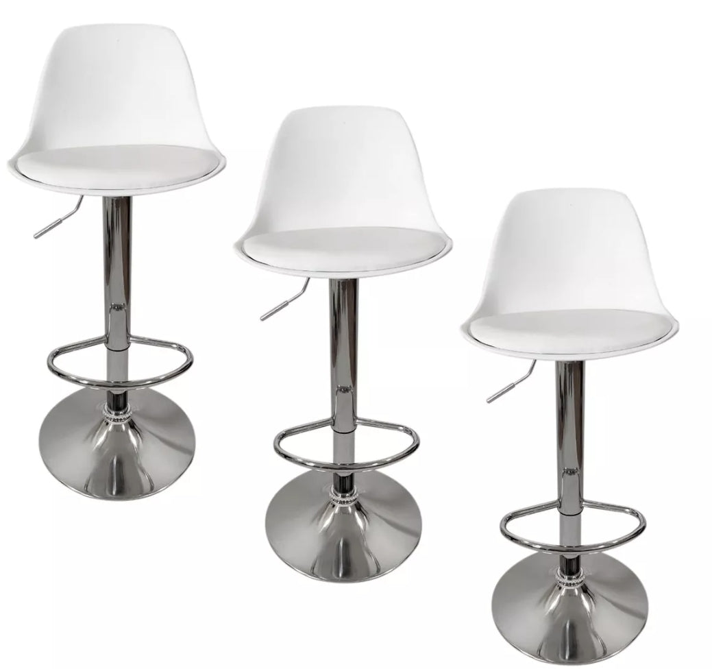 3 bancos modelo Tulip con asiento acolchado