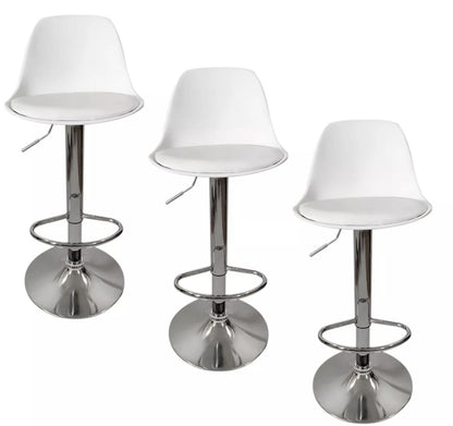 3 bancos modelo Tulip con asiento acolchado