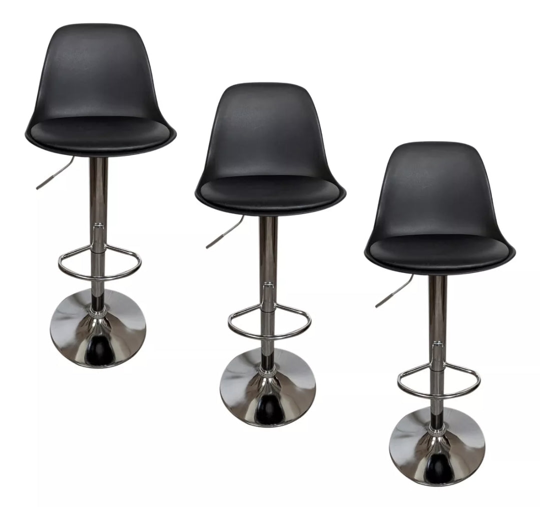 3 bancos modelo Tulip con asiento acolchado
