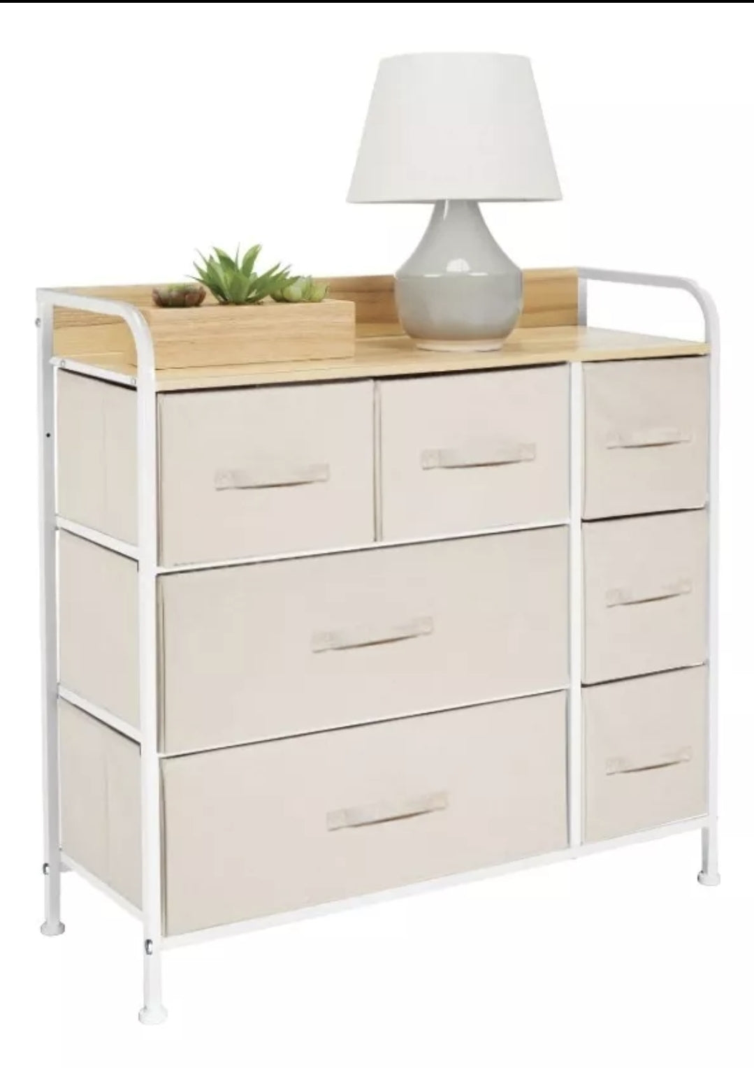 Cajonera estante de 7 cajones de Tela, superficie Mdf