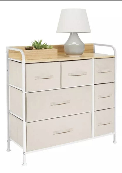 Cajonera estante de 7 cajones de Tela, superficie Mdf