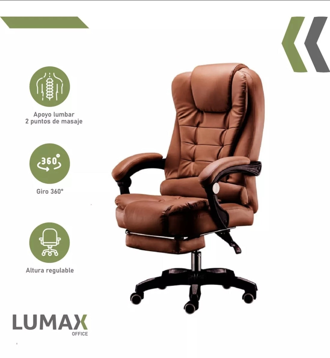 Silla ejecutiva ergonómica con  reposapies CON MASAJEADOR