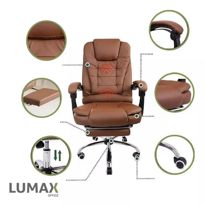 Silla ejecutiva ergonómica con  reposapies CON MASAJEADOR