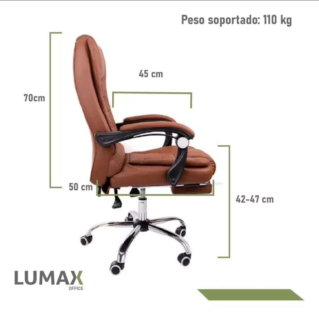 Silla ejecutiva ergonómica con  reposapies CON MASAJEADOR