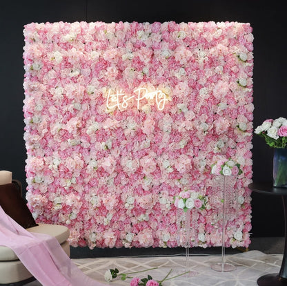 Panel flores rosas artificiales 12piezas 38x38cm