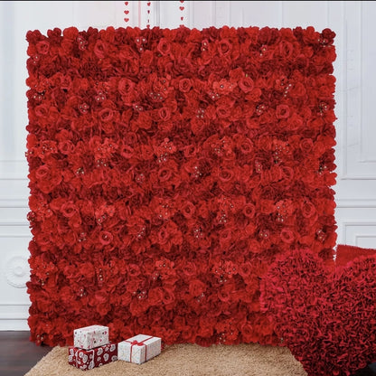 Panel flores rosas artificiales 12piezas 38x38cm