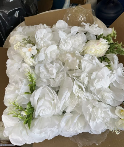 Panel flores rosas artificiales 12piezas 38x38cm