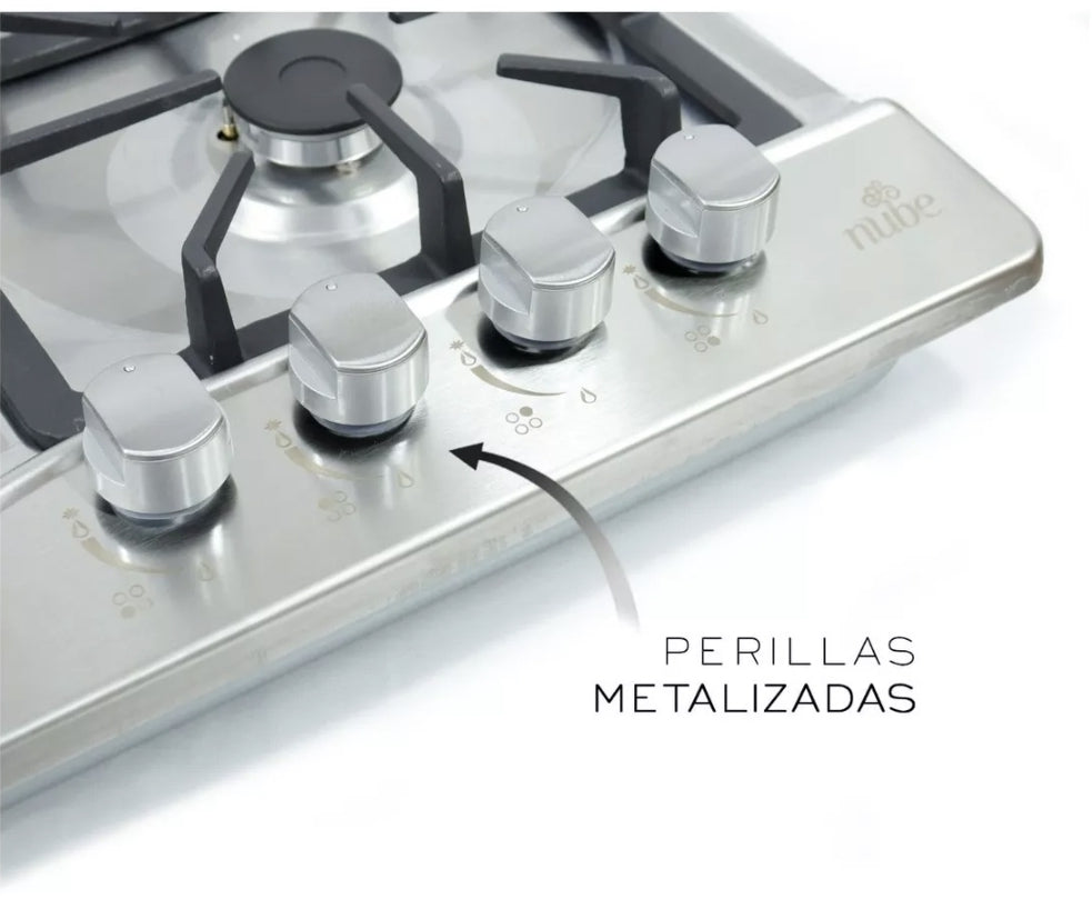 Parrilla plateada 4 quemadores