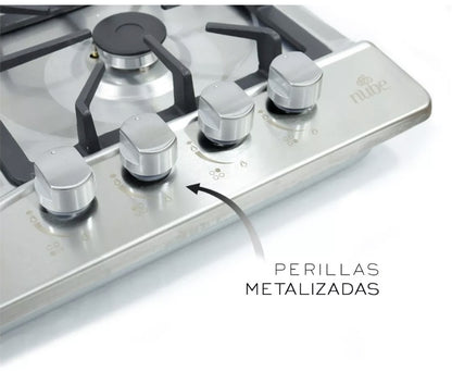 Parrilla plateada 4 quemadores