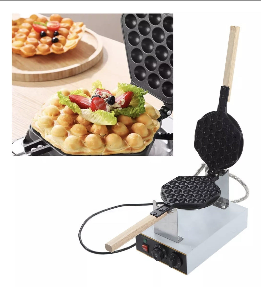 Maquina para bubble waffles 1400w