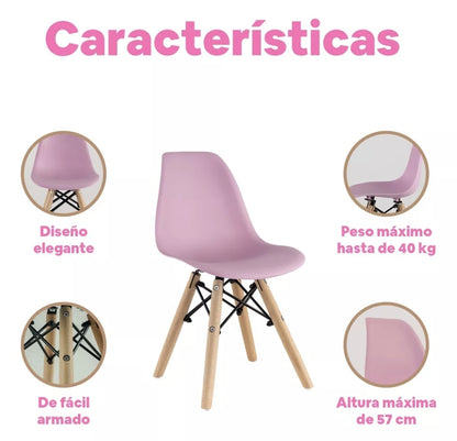 Set 4 sillas eames etapa PREESCOLAR