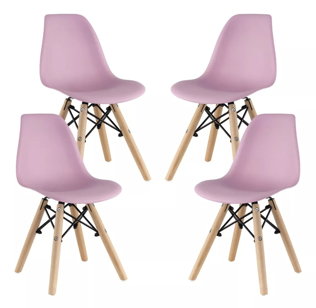 Set 4 sillas eames etapa PREESCOLAR