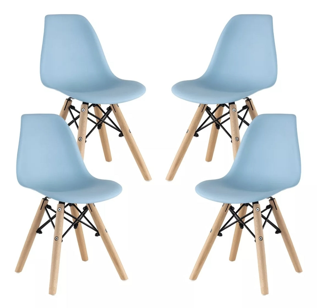 Set 4 sillas eames etapa PREESCOLAR