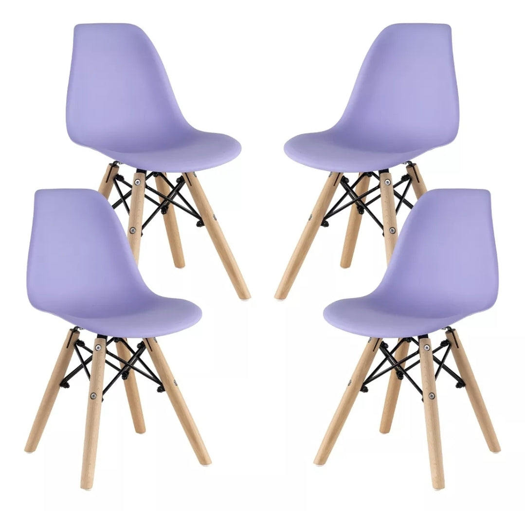 Set 4 sillas eames etapa PREESCOLAR