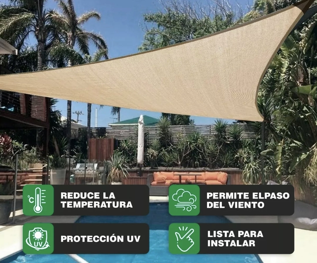 Malla sombra 90% triángulo velaria
