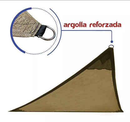Malla sombra 3x3x3 90% sombra velaria triangular