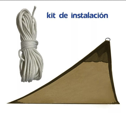 Malla sombra 3x3x3 90% sombra velaria triangular