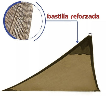 Malla sombra 3x3x3 90% sombra velaria triangular