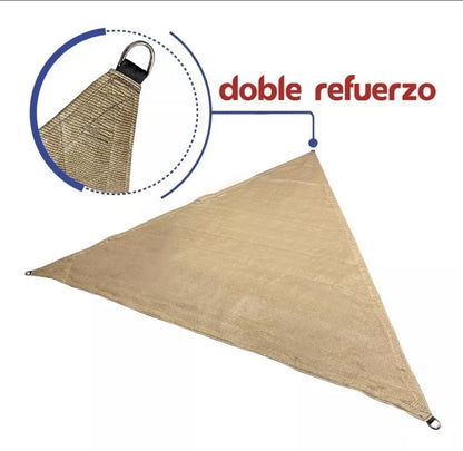 Malla sombra 3x3x3 90% sombra velaria triangular