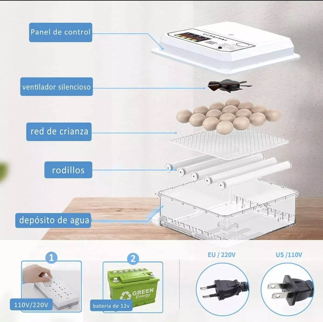 Incubadora automática de huevos 16 piezas