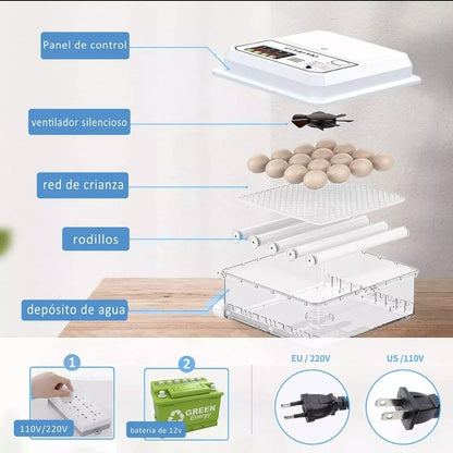 Incubadora automática de huevos 16 piezas