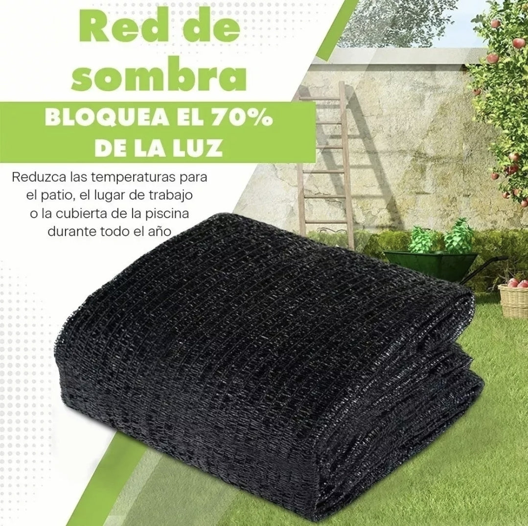 Malla sombra raschel negro 70% sombra 4x15m para INVERNADERO
