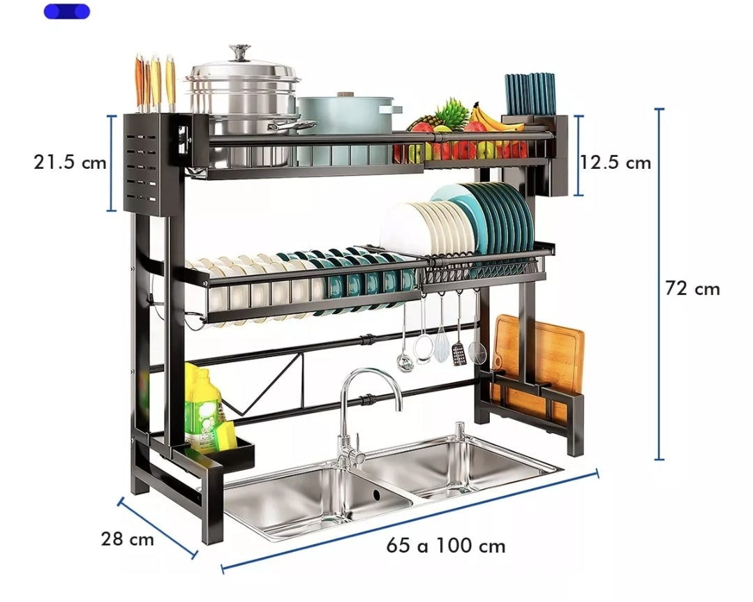 Escurridor 2 niveles ajustable 65 a 100cm