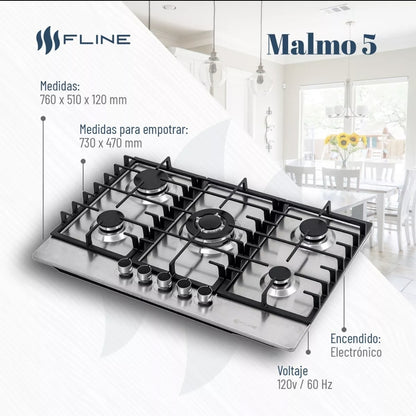 Parrilla empotrable 5 quemadores  FLINE | MALMO 5 |