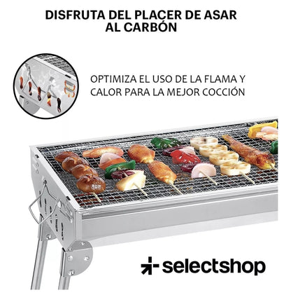 Asador de carbón portátil plegable
