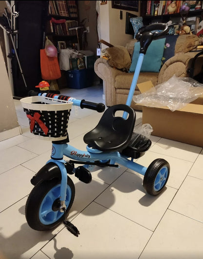 Triciclo con cajuela y barra de empuje 50kg