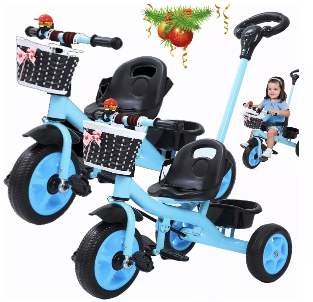 Triciclo con cajuela y barra de empuje 50kg