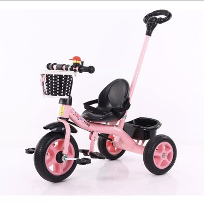 Triciclo con cajuela y barra de empuje 50kg