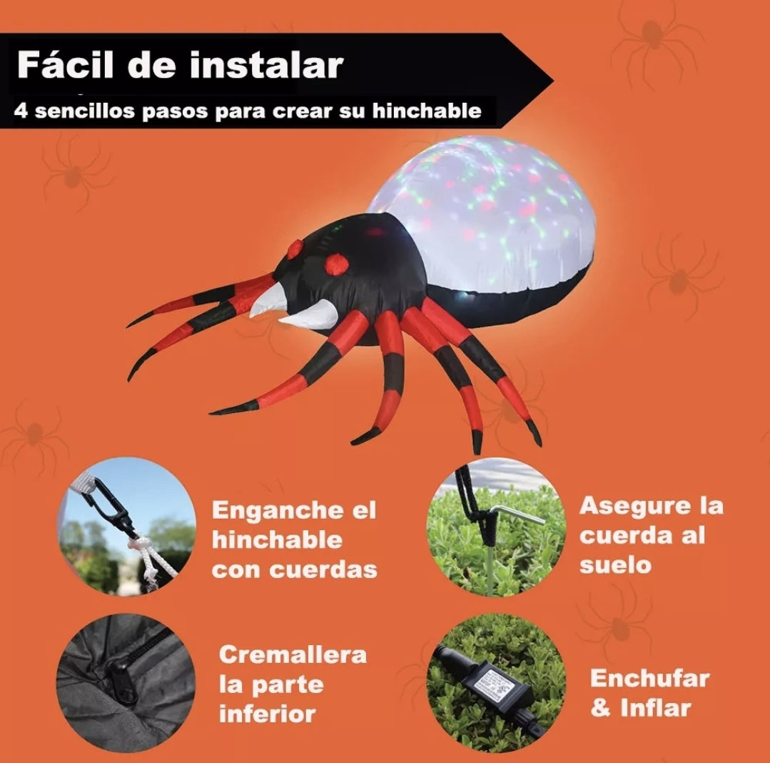 Inflable araña gigante Halloween 2.2m