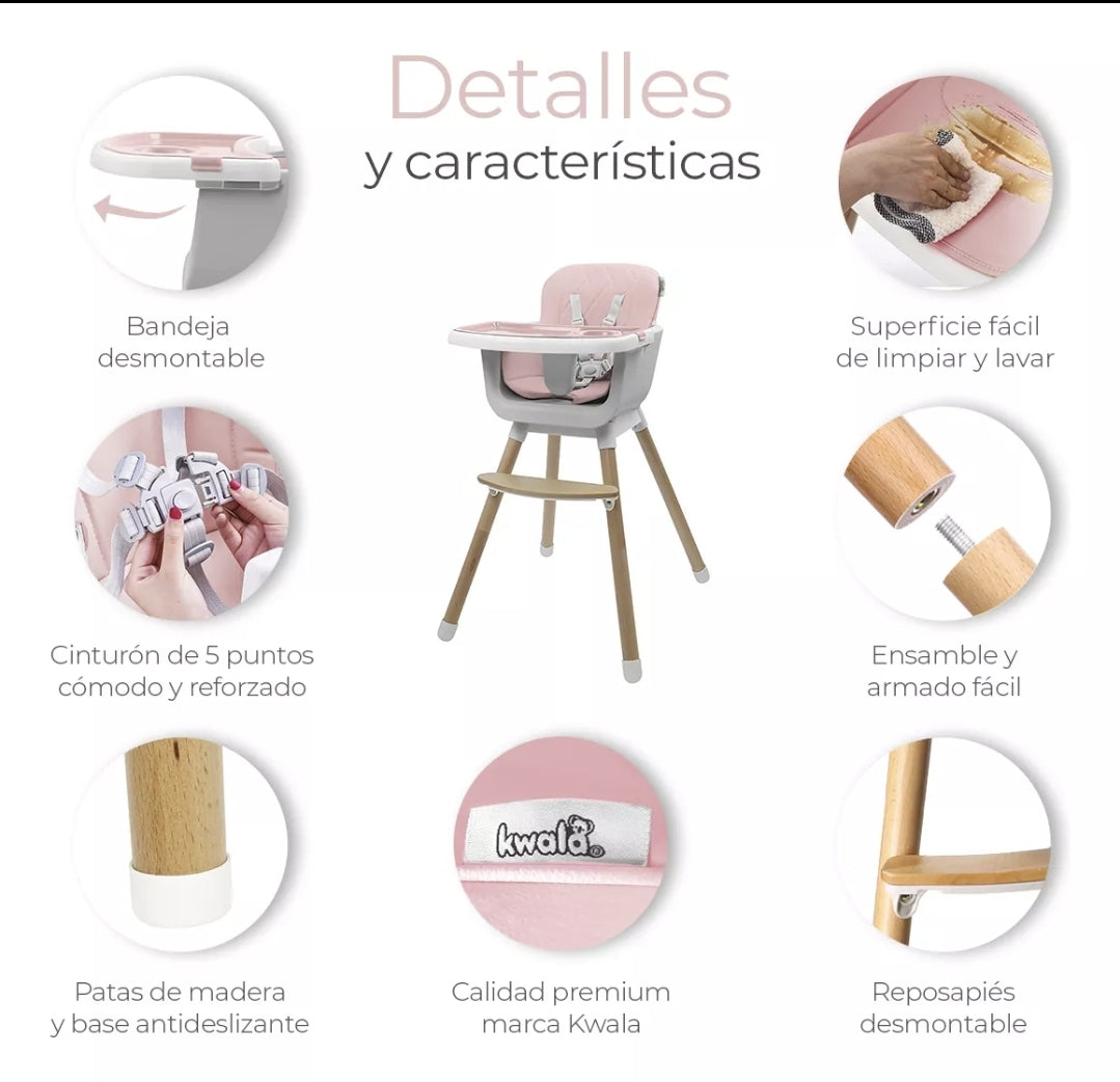 Silla alta para bebé 4 en 1